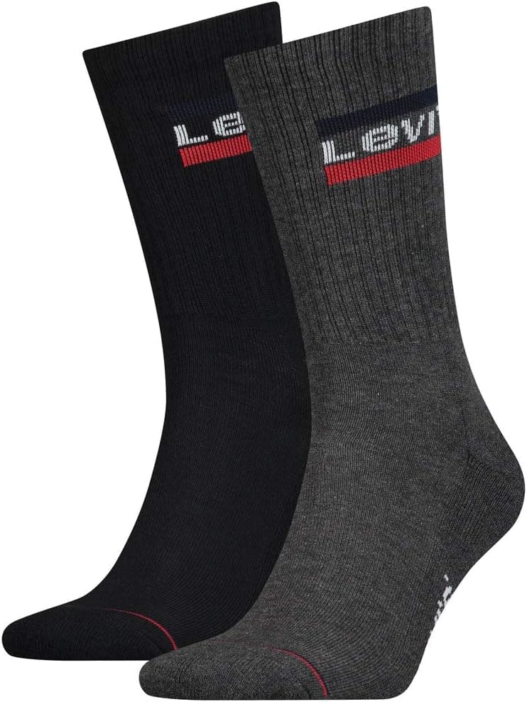 Levi's Crew Meias unissexo para adulto, pack de 2 pares