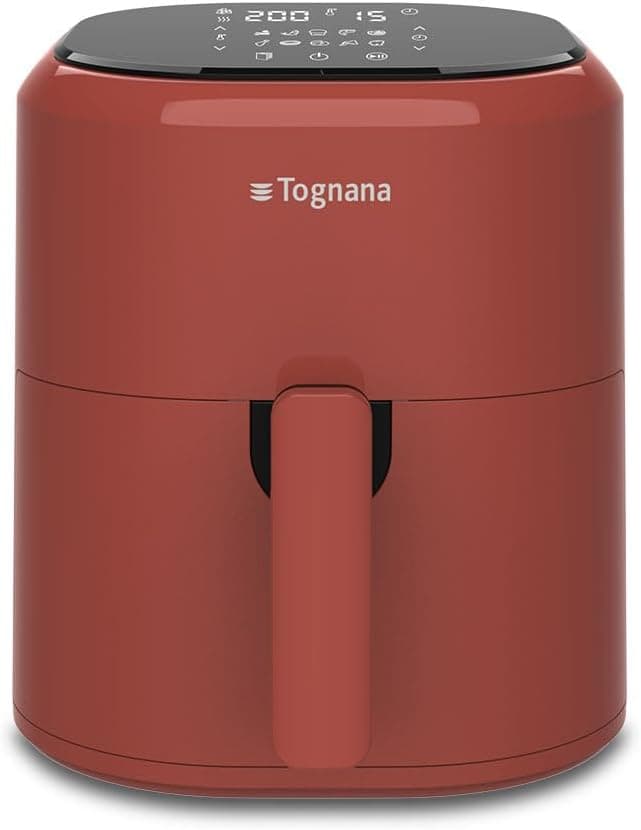 Tognana Iridea, fritadeira de ar 4,5 L conrecipiente e ecrã digital, vermelho maçã