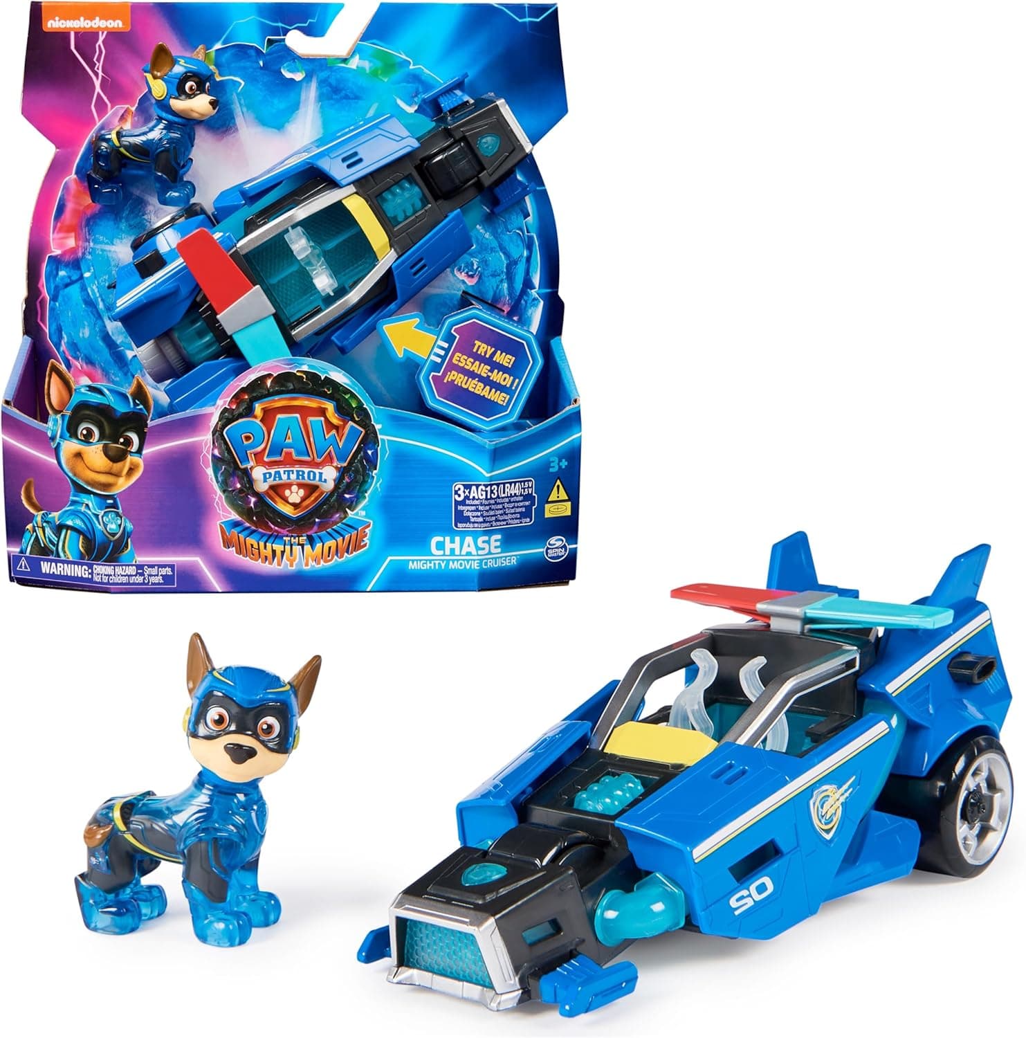 Paw Patrol 6067507 | Figura Chase com carro de brincar com luzes e sons para crianças a partir dos 3 anos