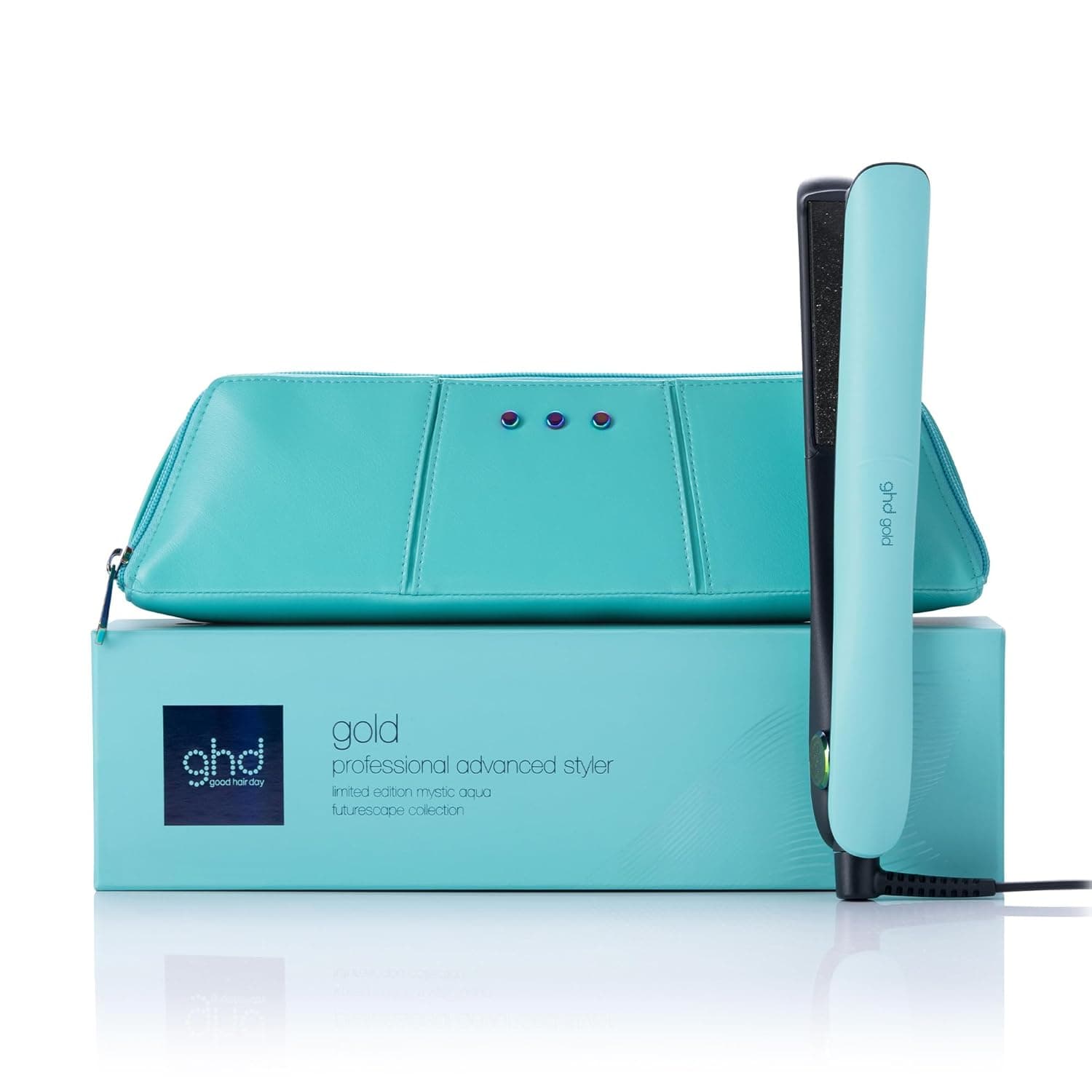 ghd Gold Futurescape, alisador de cabelo profissional para um cabelo liso e brilhante, para todos os tipos de cabelo, edição 2025, cor azul turquesa