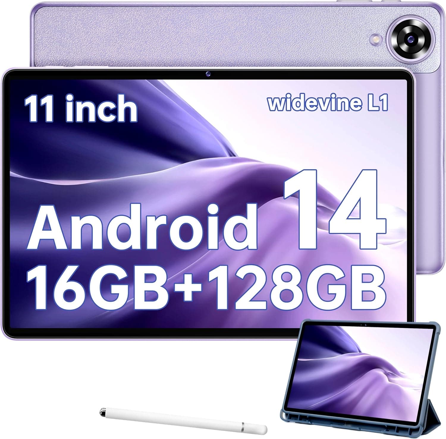 OUKITEL OT11 Tablet Android 14 Tablet de 11 polegadas Gaming Tablet com computador portátil 16 GB + 128 GB/TF 1TB Tablet com capa Widevine L1 8000 mAh 13 MP Dual SIM 4G Face ID, GPS | OTG | 5G WiFi 6