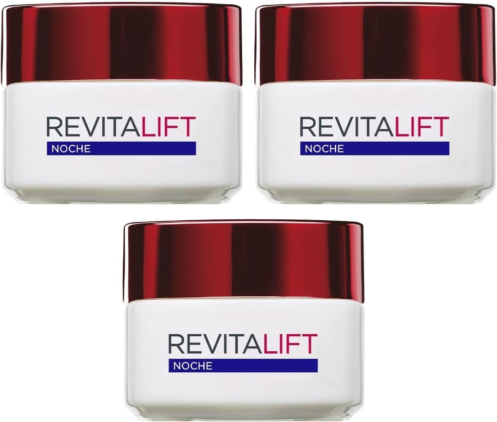 L'Oréal Paris Revitalift | Creme de noite anti-idade hidratante e firmeza para rosto, 50 ml x 3