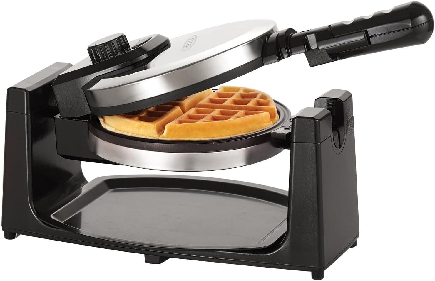 BELLA Rotating Waffle Maker | Máquina de waffles em aço inoxidável com rotação