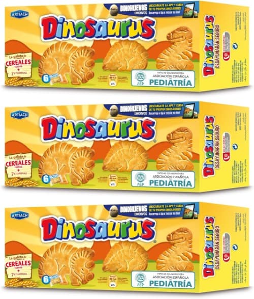 Artiach Bolacha dinossauro original, 185 g x 3