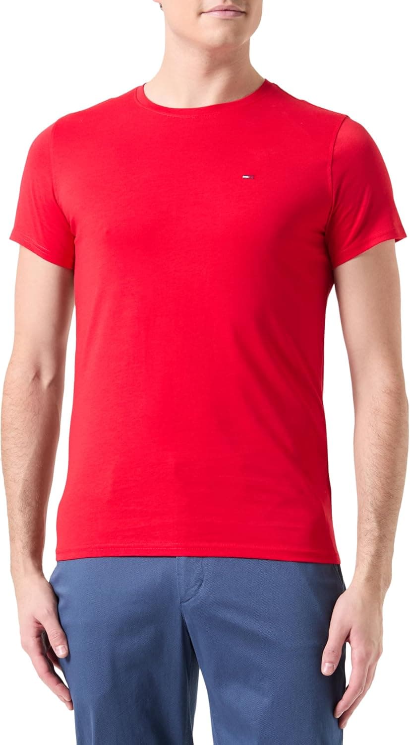 Tommy Jeans T-shirt de manga curta TJM original Slim Fit (Red Hot)