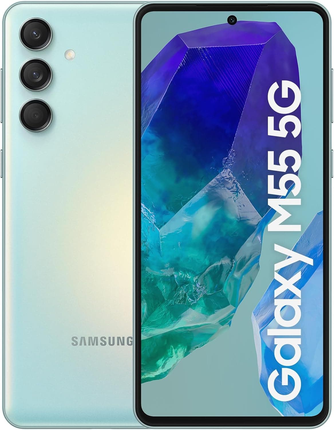 Samsung Galaxy M55 5G 128 GB - Telemóvel Android, smartphone livre, ecrã 6,7" FHD+Super AMOLED, verde claro