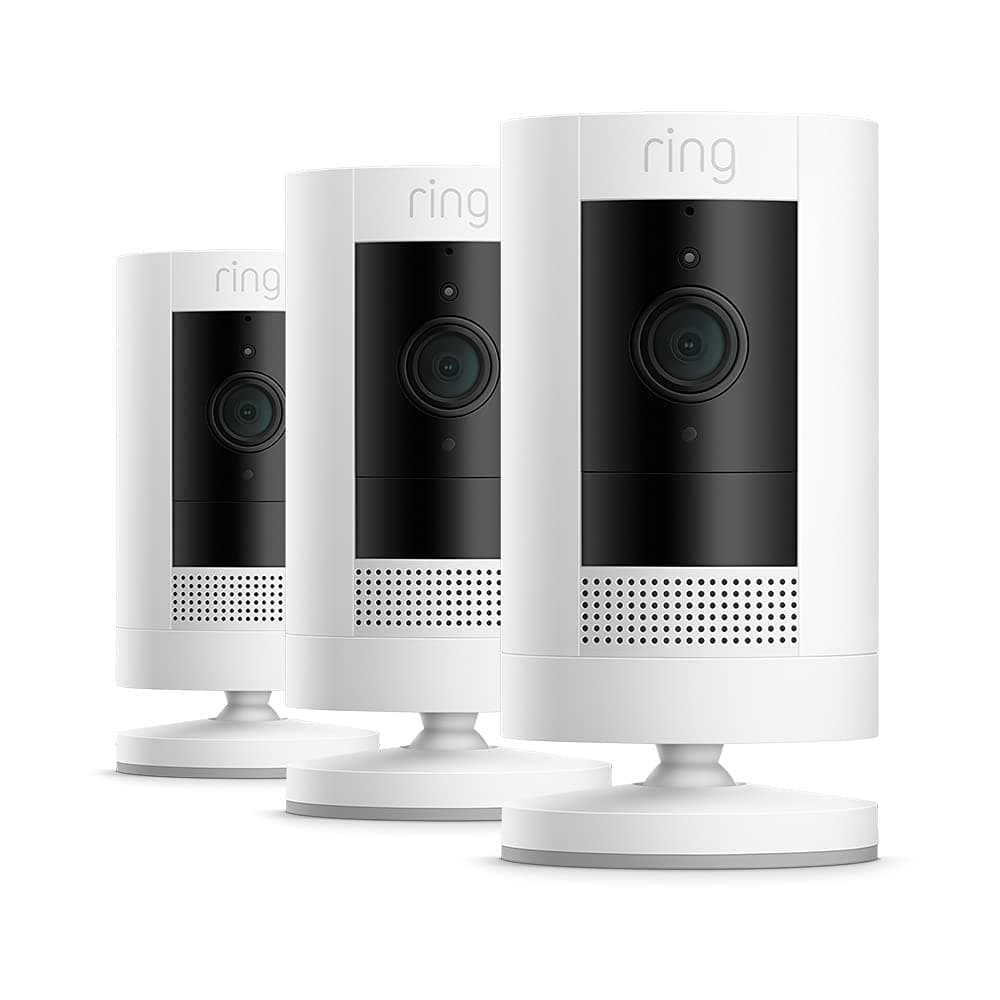 Ring Câmara Exterior com Bateria (Stick Up Cam) – Pack de 3 Câmaras de Vigilância Wi-Fi HD com Comunicação Bidirecional e Instalação Fácil | 30 Dias Grátis de Ring Home
