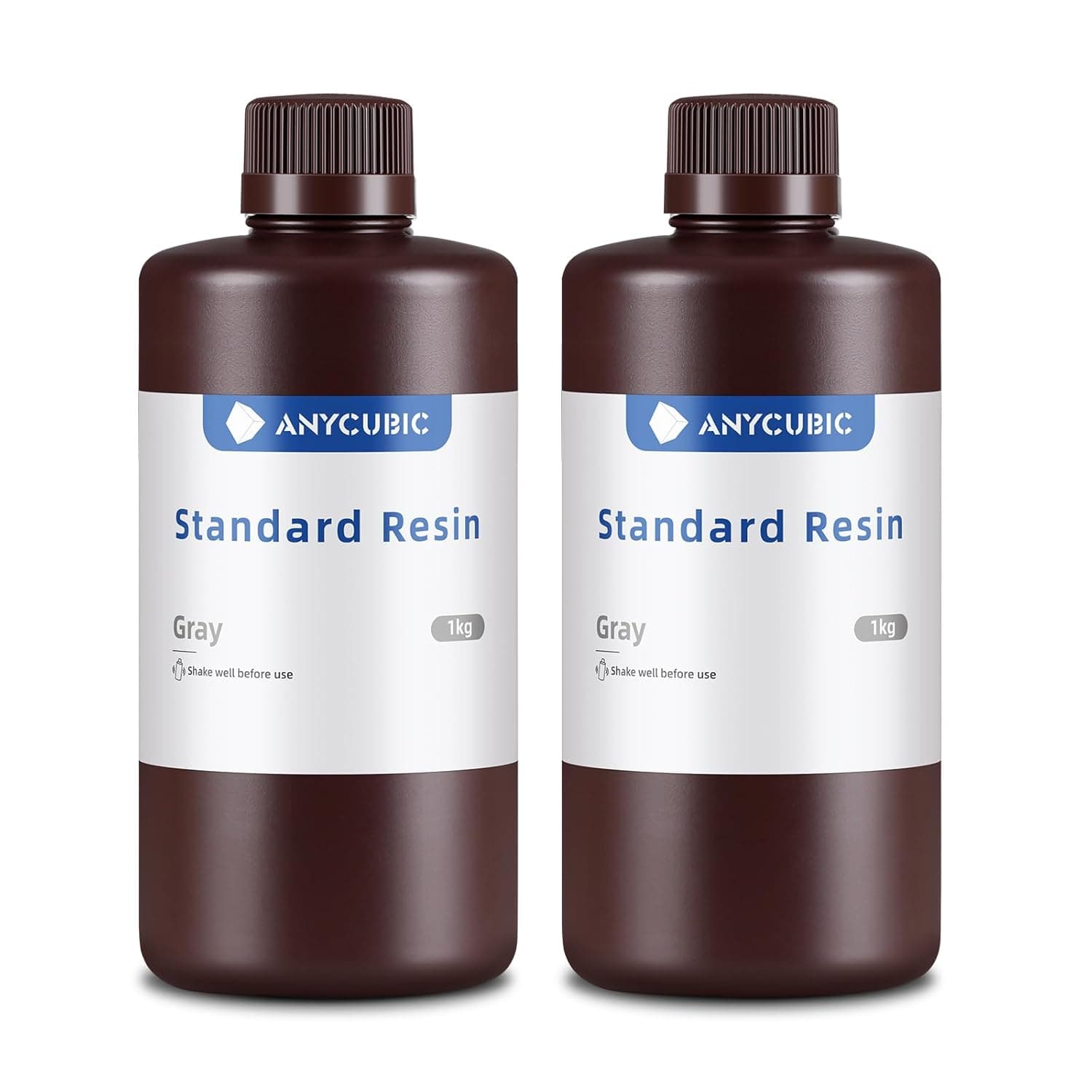 ANYCUBIC Resina padrão, 405nm resina de impressora 3D, resina padrão com alta precisão e cura rápida e excelente fluidez para impressão 3D LCD (cinzento, 2000 g)