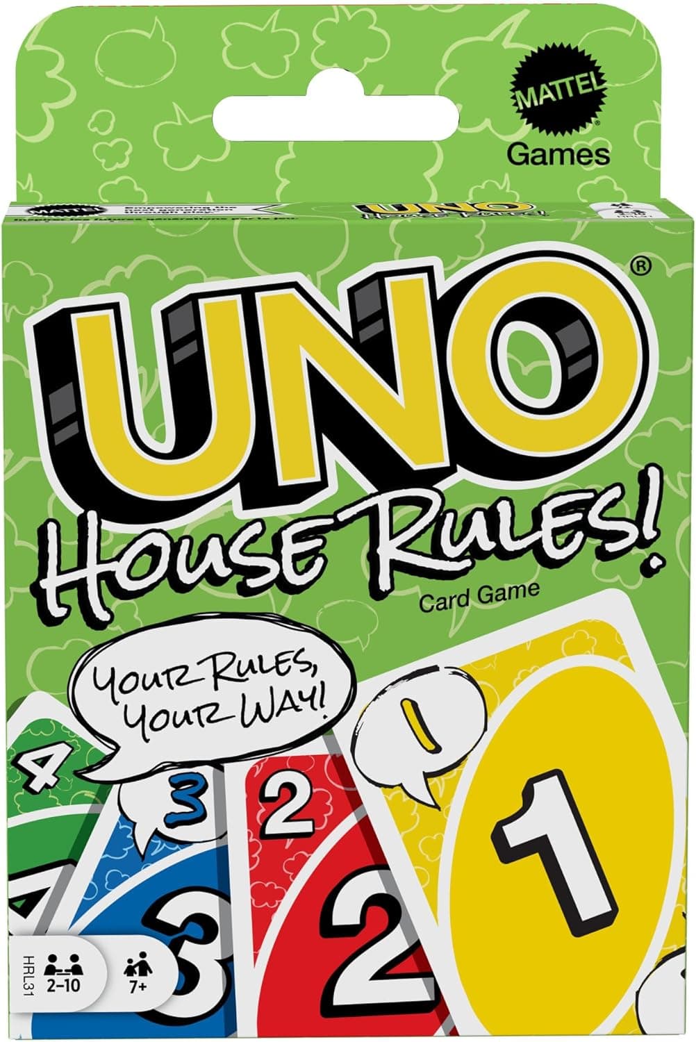 Mattel Games Jogo de cartas único regras personalizadas, conjunto de tabuleiro familiar para inventar as suas próprias regras, 7 anos (HRL31)