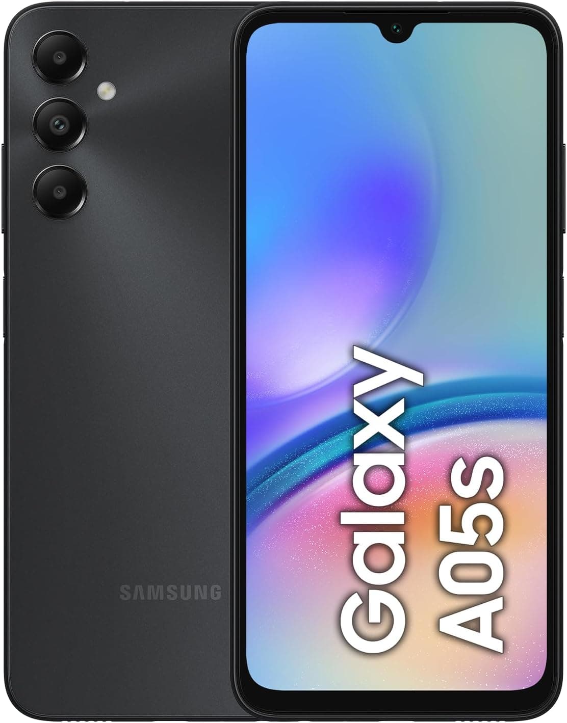 Samsung Galaxy A05s 128 GB Telemóvel, Android livre, smartphone com câmara frontal de 13 MP, carregamento rápido, preto, garantia do fabricante 3 anos + 1 ano extra