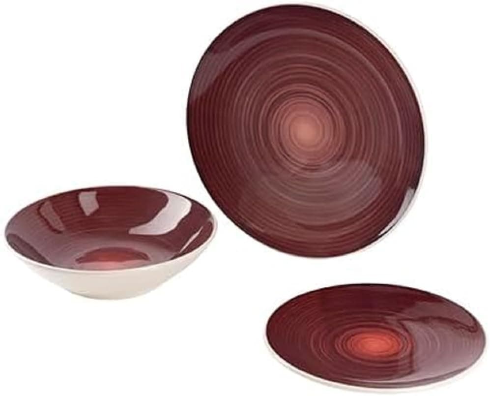 Bergner Conjunto de 12 pratos:  4 Pratos rasos de 27 cm - 4 pratos de sobremesa 20 cm - 4 tigelas 14 cm