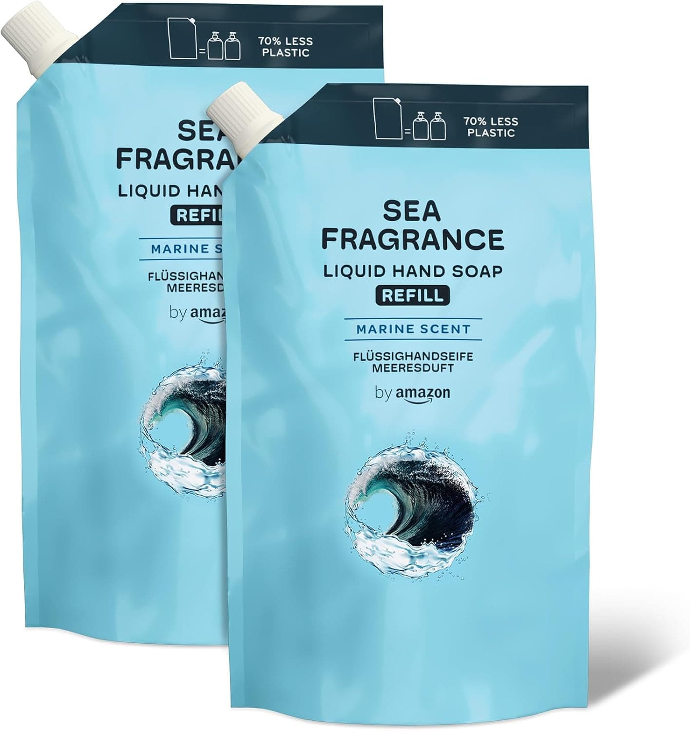 by Amazon Substituição de sabão para mãos, fragrância do mar, 2 x 1000 ml