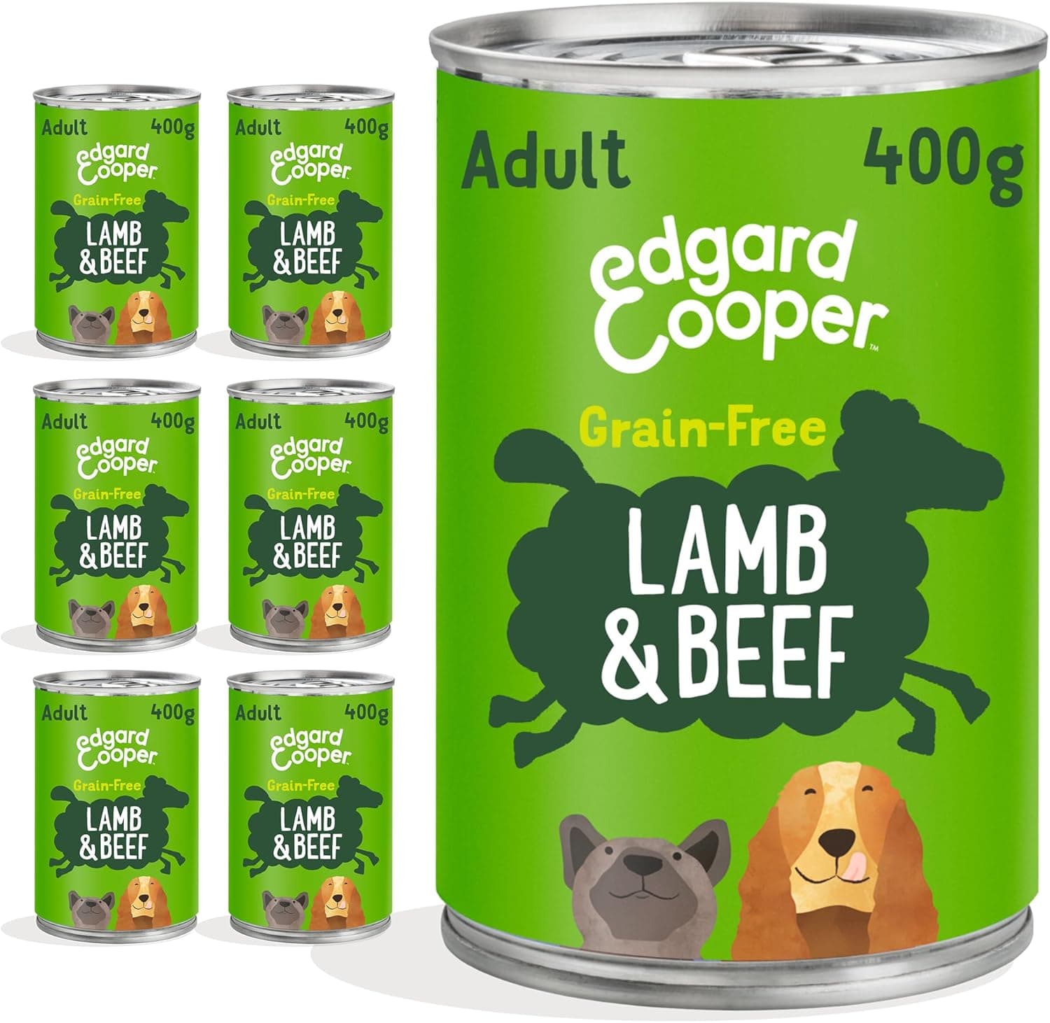 Edgard & Cooper Comida húmida para cães cachorros Puppy júnior latas cães naturais sem cereais pato 400 g x 6 pato & frango fresco, alimentação saudável saborosa e equilibrada, carne fresca