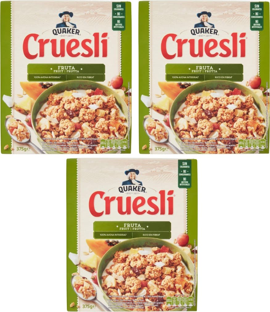 Quaker Cruesli Fruta, 375g x 3