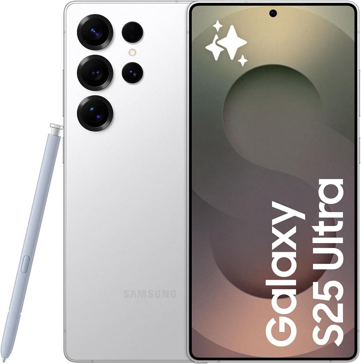 Samsung Galaxy S25 Ultra 256 GB Telemóvel com IA, Galaxy AI, 12 GB RAM, câmara 200 MP, Dual SIM, IP68, garantia do fabricante 3 anos + 1 ano extra, titânio prata (versão espanhola)