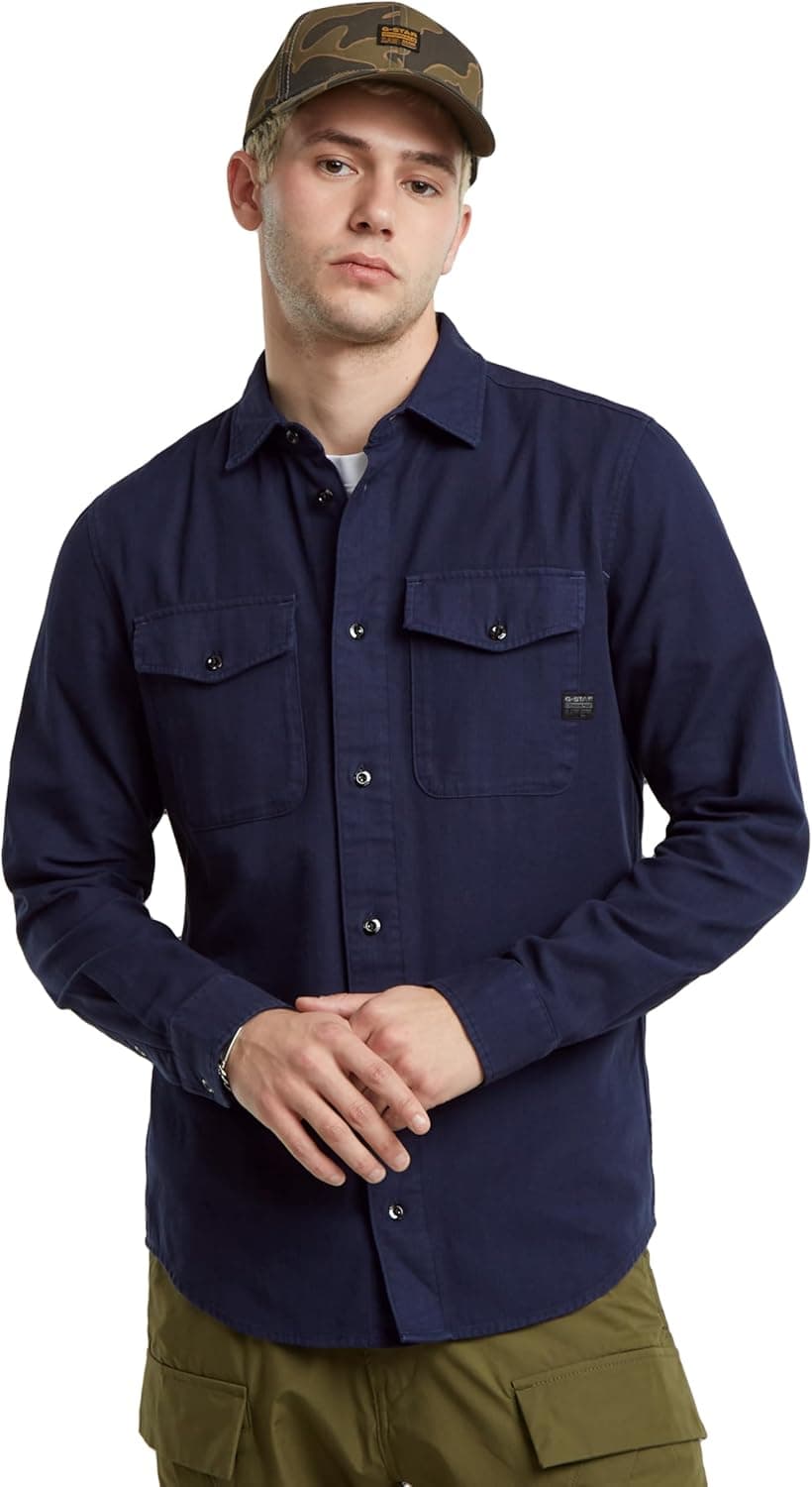 G-STAR Camiseta Slim Marina LS camisa para homem