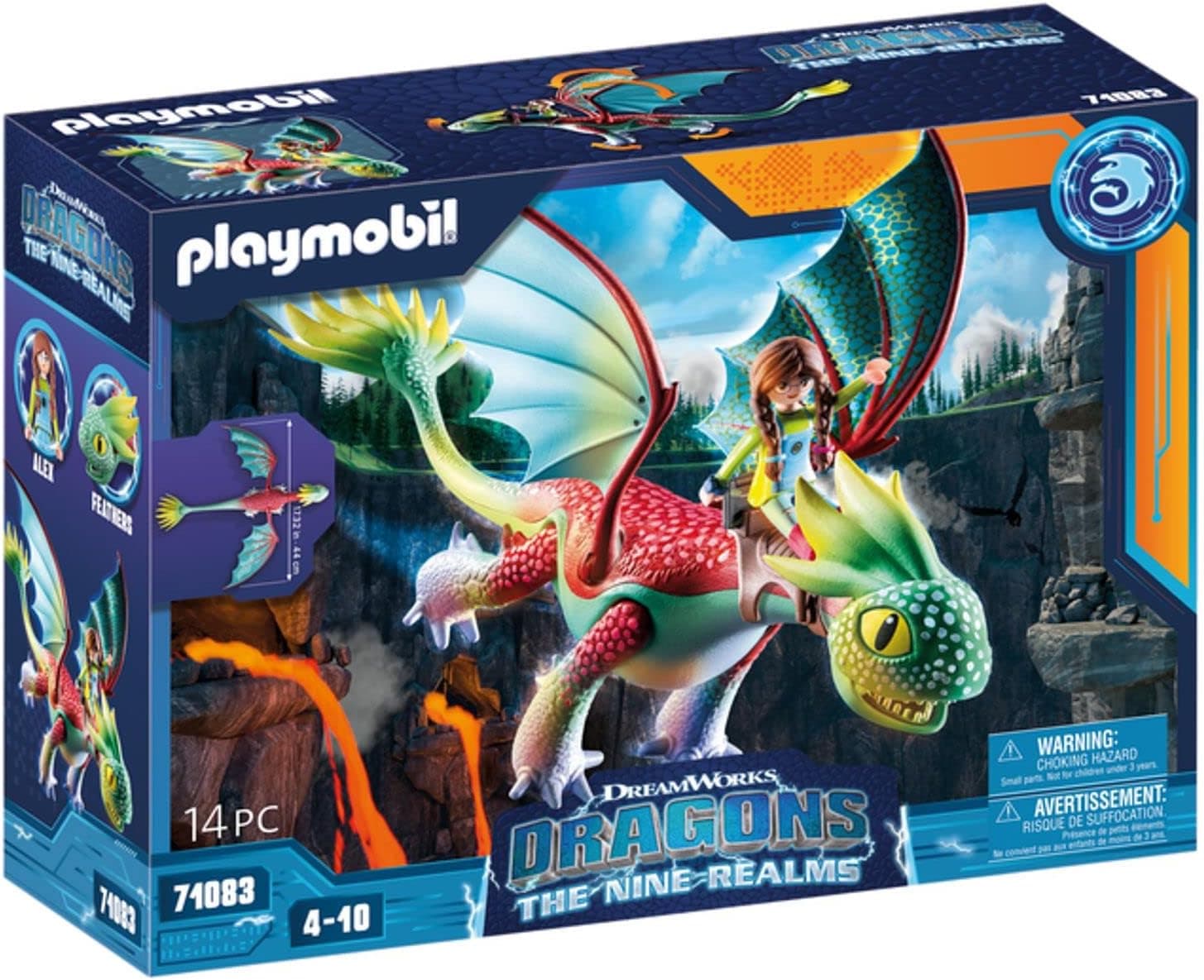 PLAYMOBIL DreamWorks Dragons 71083 Dragons, The Nine Realms Feathers e Alex, a partir de 4 anos