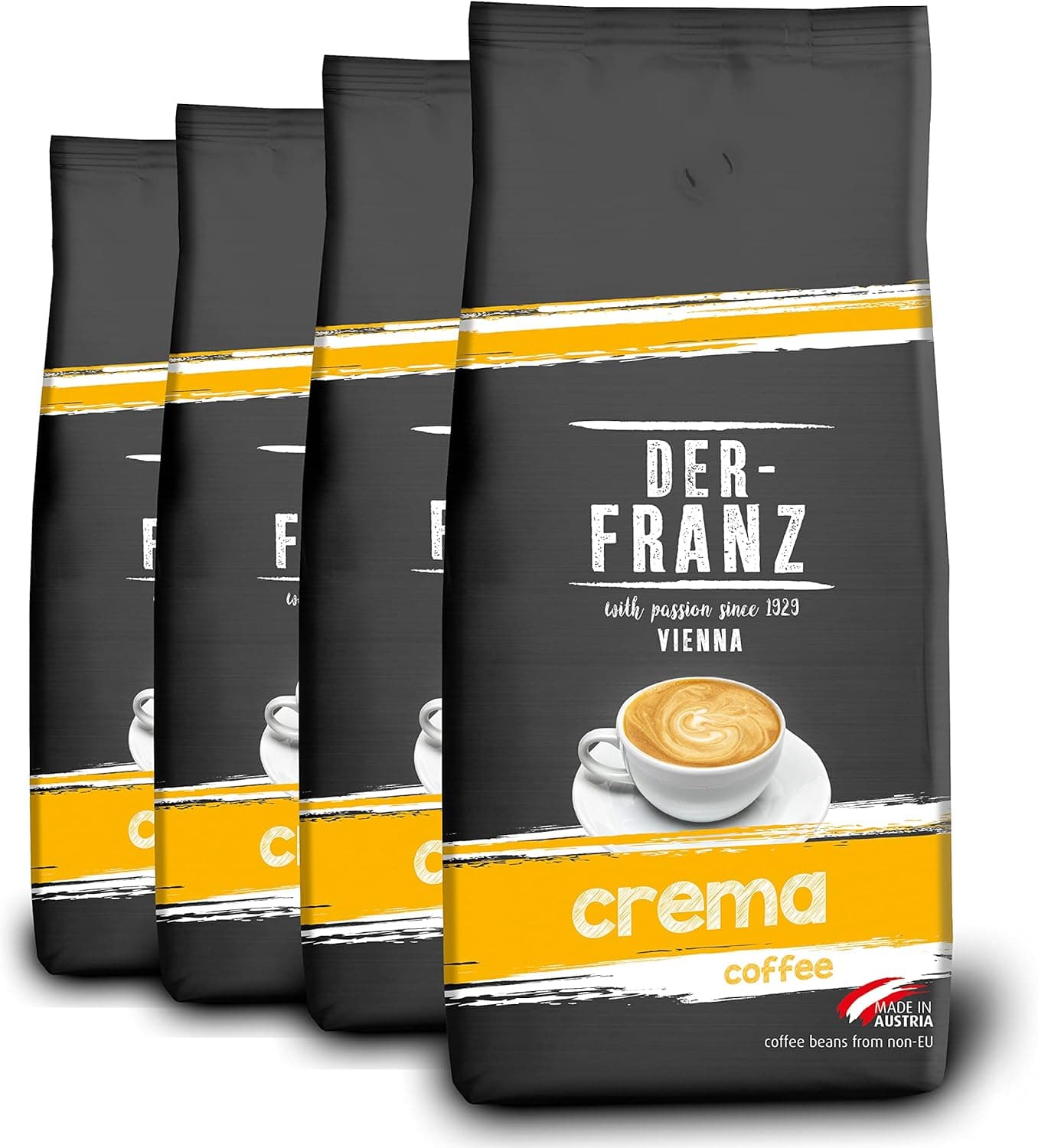 Der-Franz Creme café, grãos integrais, 4 x 1000 g