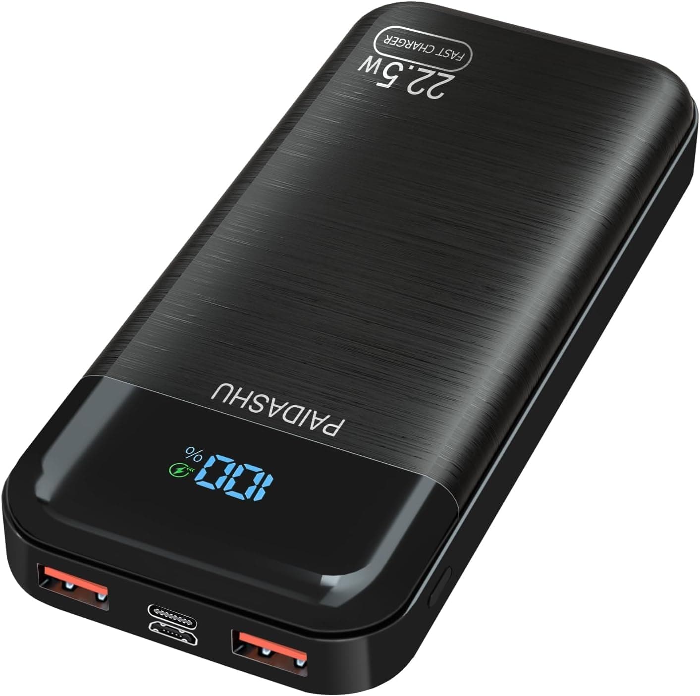 Bateria externa 27,000 mAh, 22,5 W Power Bank PD3.0 QC4.0 USB C PD carregador portátil carregamento rápido com ecrã LCD