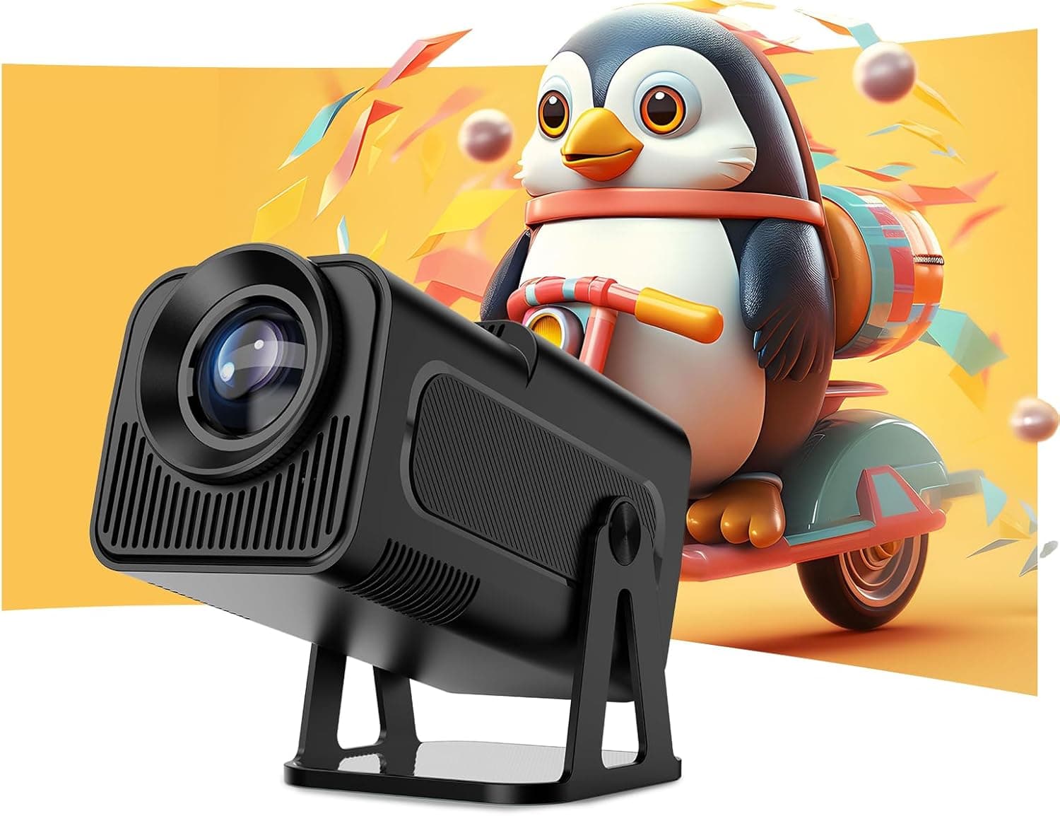 Android 13 Projetor 2025, mini projetor portátil 4K inteligente 320ANSI com WiFi e Bluetooth, assistente de voz ChatGPT, HY320 mini projetores 1080P nativos de cinema em casa