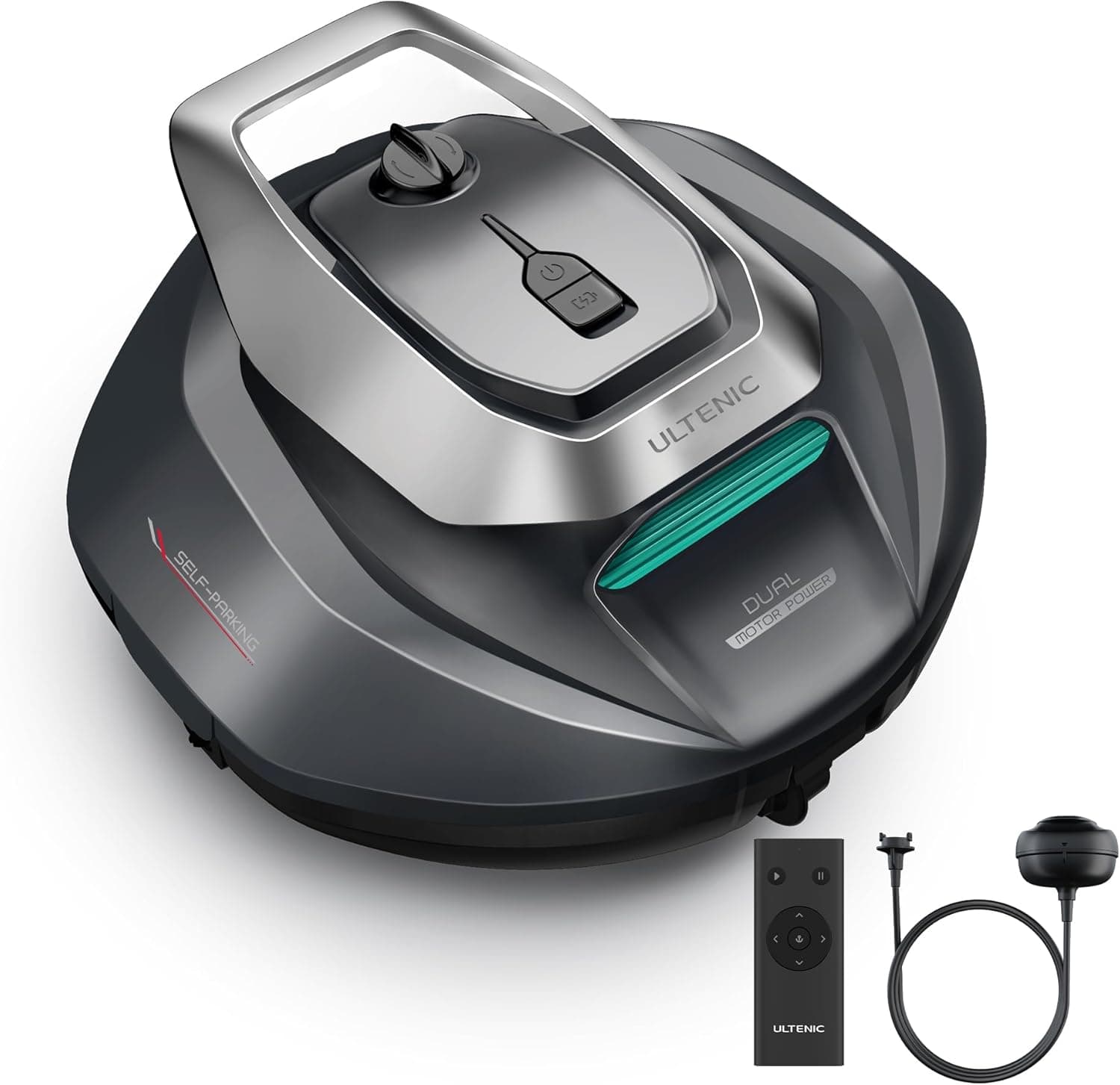 Ultenic Pooleco 10S Robot aspirador de piscina com controlo remoto/aplicação, 3 motores, recolha sem gancho, robô limpa fundos sem cabo, auto-aparandar, funciona até 90 min, 80 m²