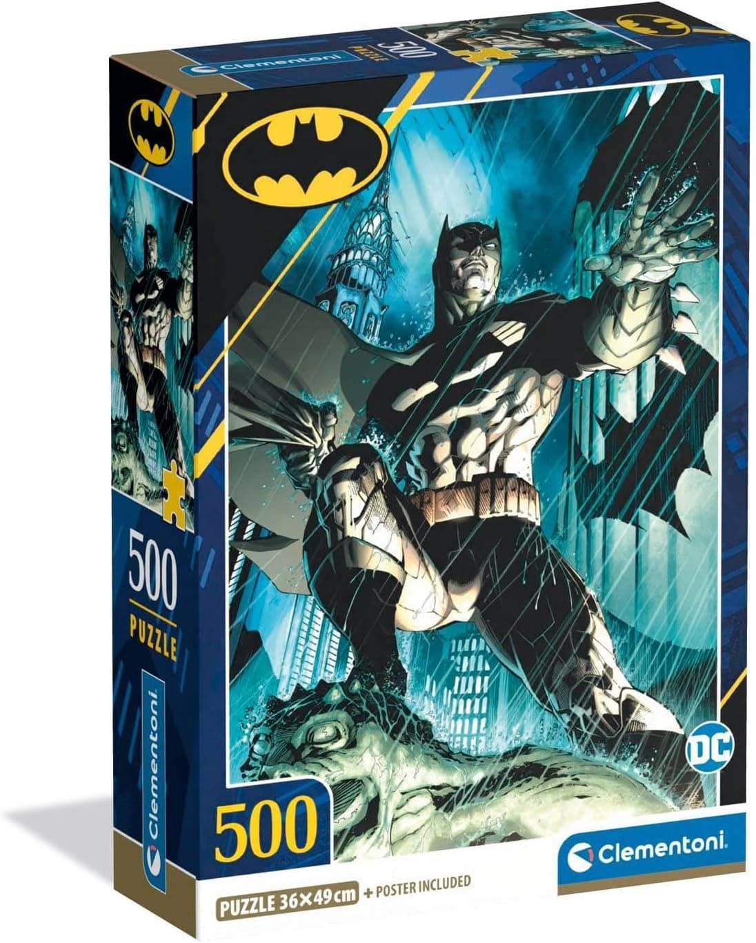 Clementoni Batman Compact Box 35593 | Puzzle de 500 peças para adultos com design DC Comics