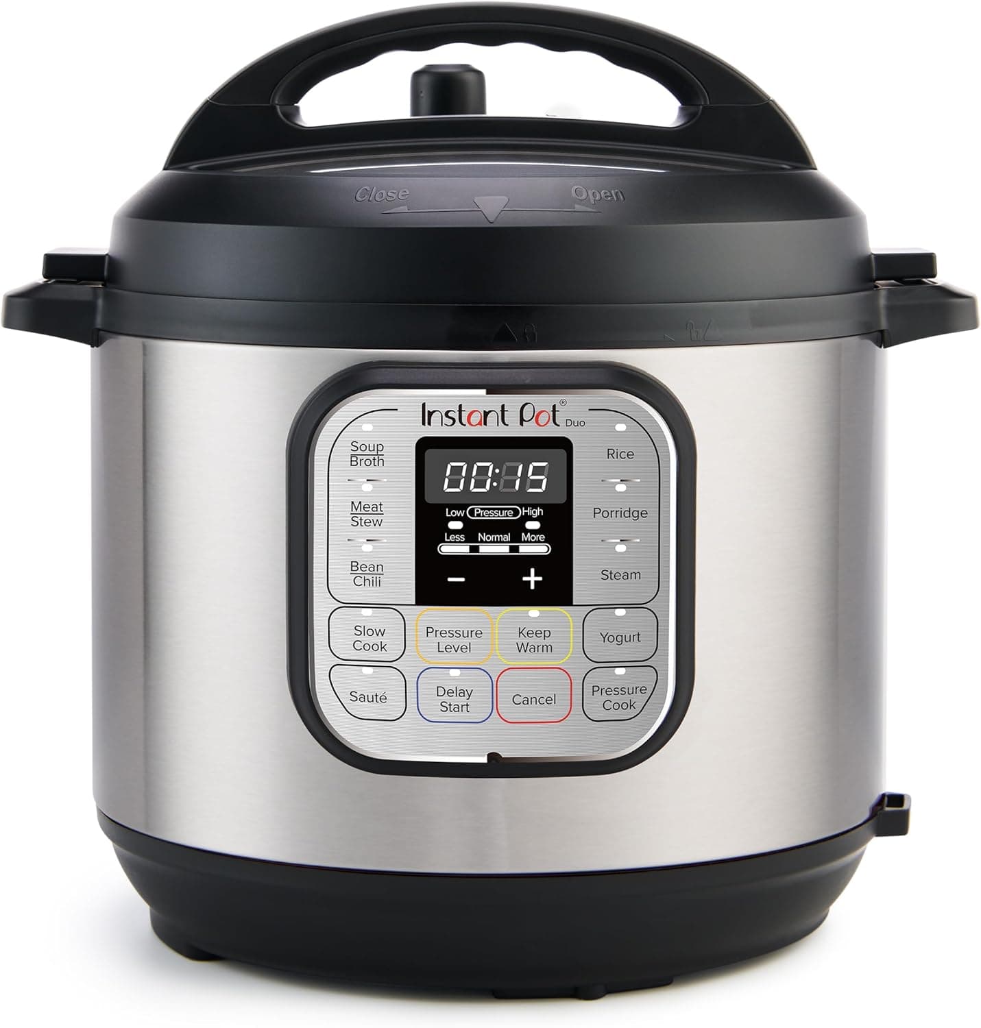 Instant Pot Duo 7 em 1, panela multifunções de 5,7 l, aço inoxidável escovado, panela de pressão grande, panela de cozedura lenta, arroz, frigideira para refogar, iogurte, vaporizador