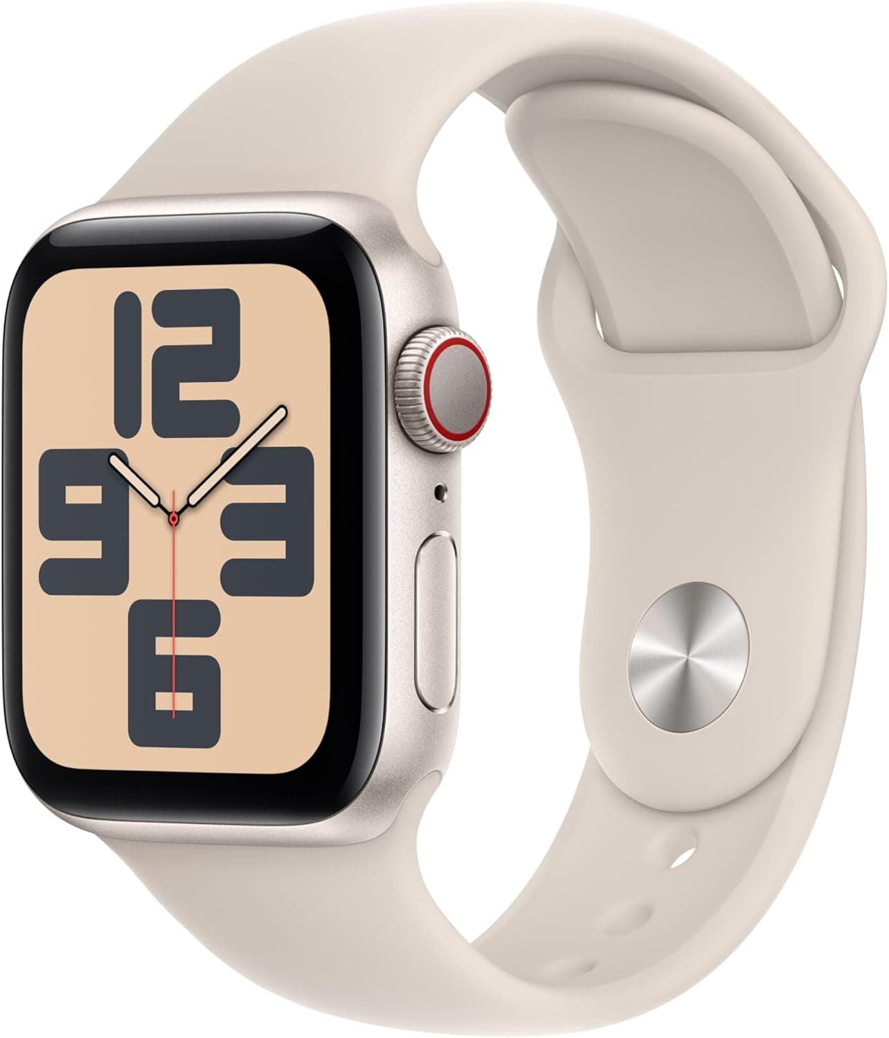 Apple Watch SE de 2.ª geração, 2023 [GPS celular] Smartwatch com caixa de alumínio em branco estrela de 40 mm e correia desportiva branca estrela, tamanho M/L. Monitor de treino e sono