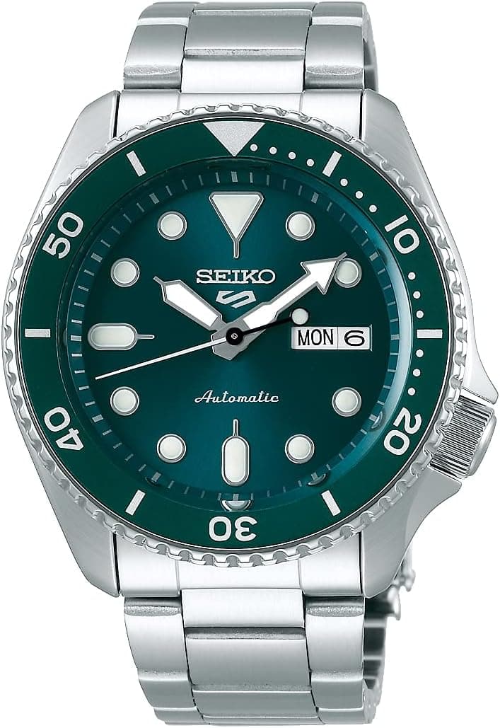 Seiko 5 Sports 1K1 | Relógio analógico masculino em aço inoxidável com mostrador turquesa e resistência à água até 100 m