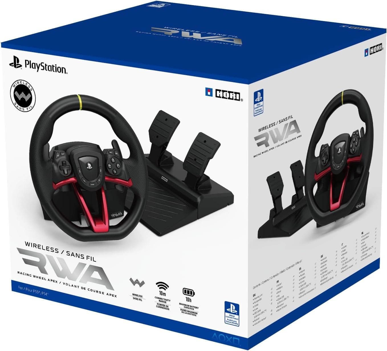 HORI Wireless Racing Wheel Apex for Playstation 5, PlayStation 4 and Windows 11/10