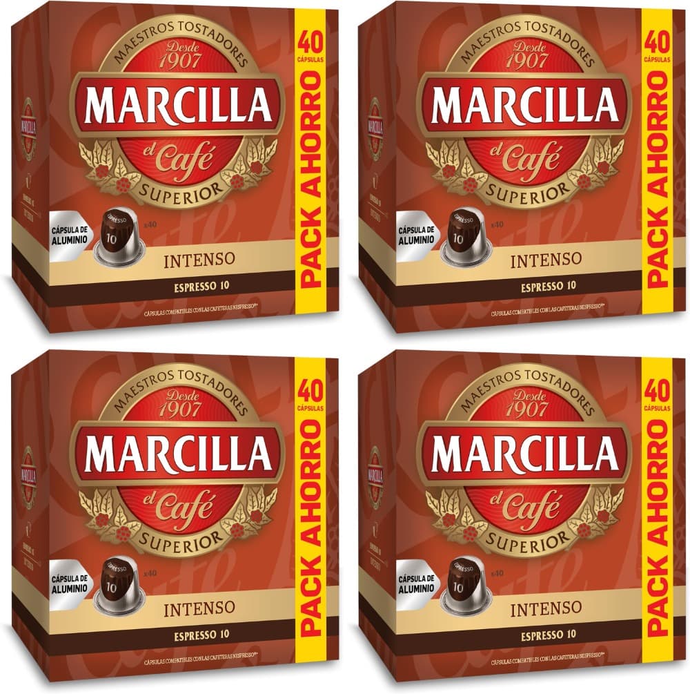 Marcilla Intenso | Cápsulas de café compatíveis com Nespresso, pack de 40 unidades