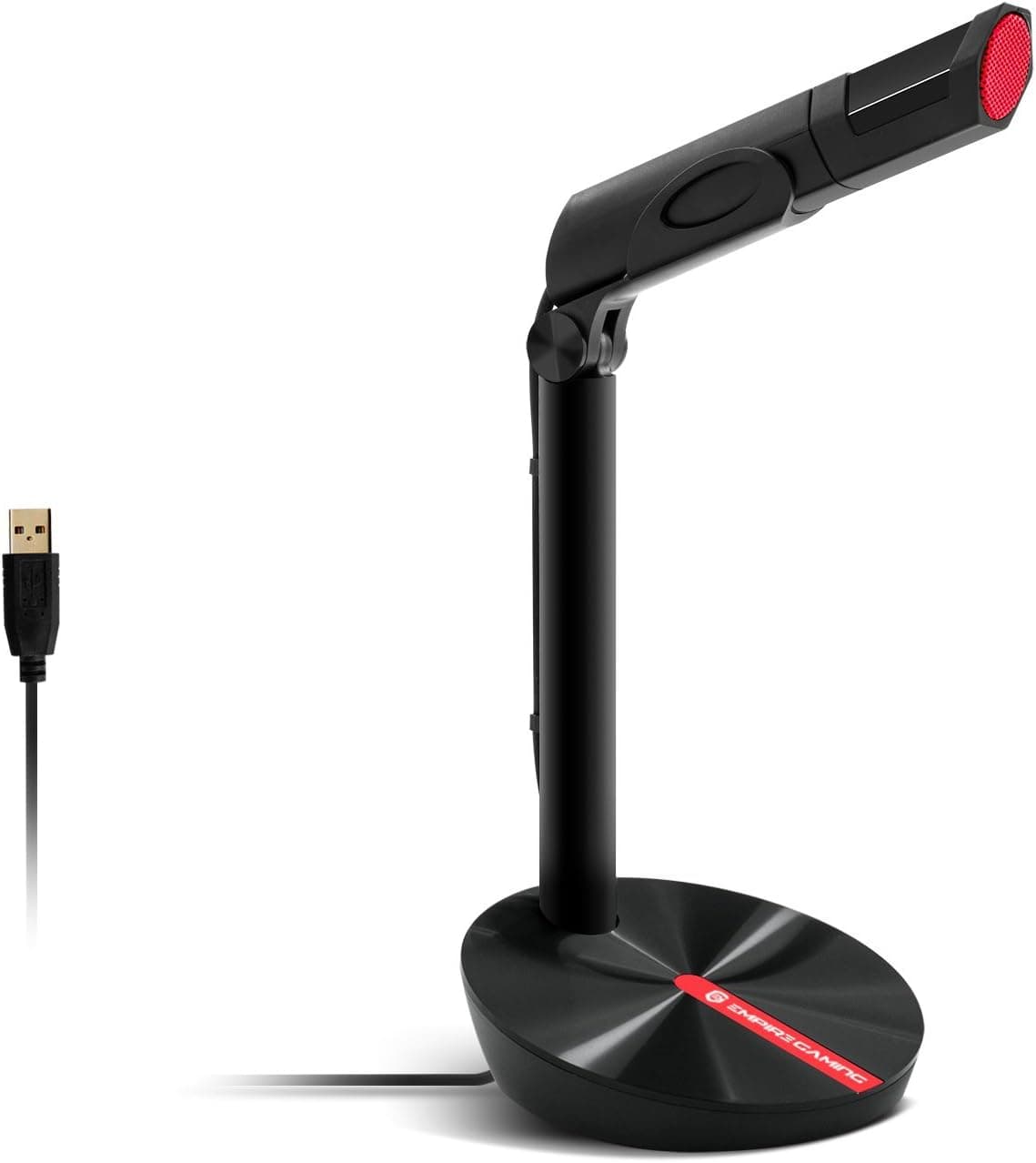 EMPIRE GAMING - Microfone USTREAM USB ideal para jogos e streaming ao vivo - compatível com PC, Mac, PS4, Xbox One e aplicações: Twitch, Youtube, Discord - preto/vermelho