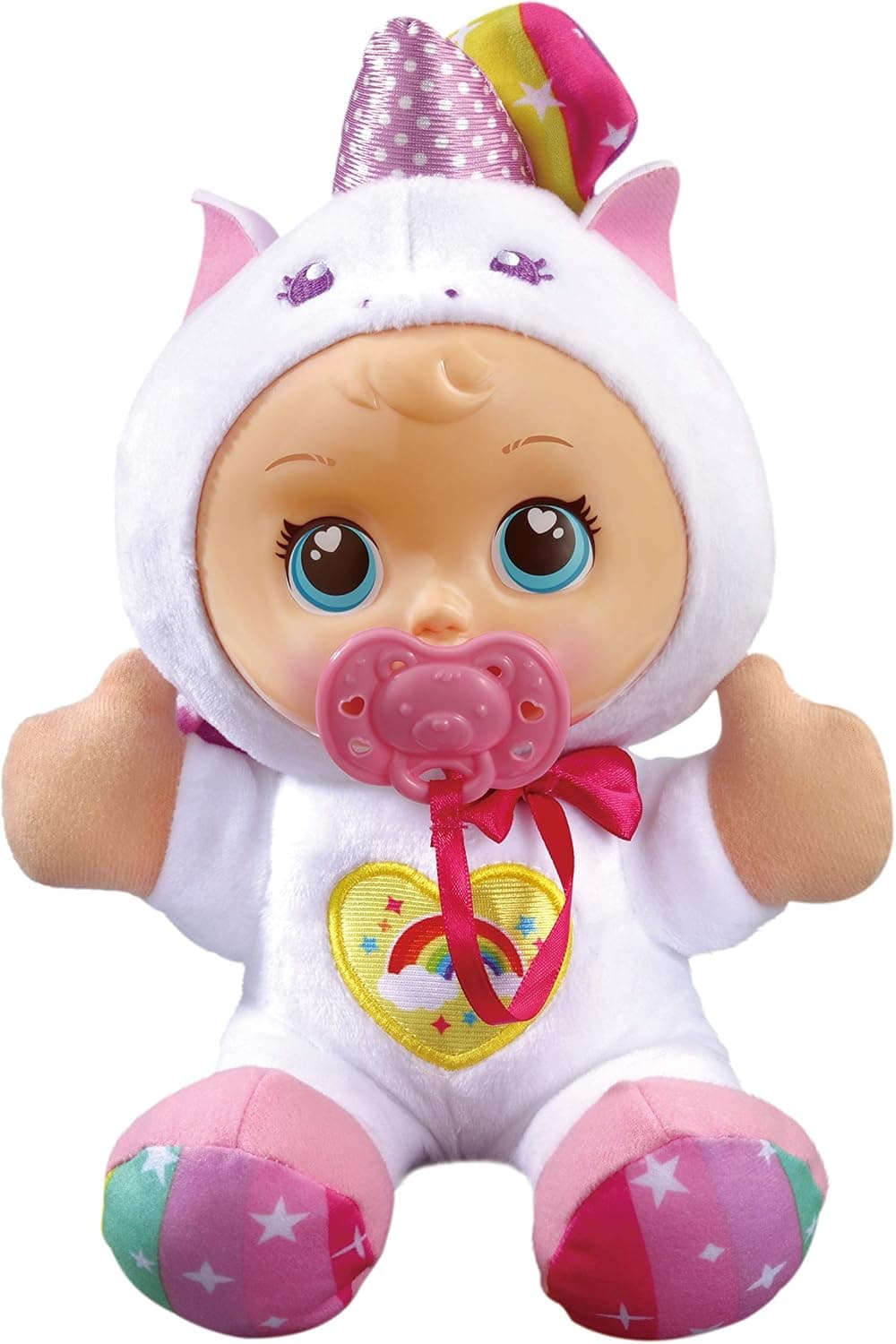 VTech Little Love - Doce unicórnio, boneca interativa que fala e ensina as cores, pressionando a sua barriga poderá ouvir os cuidados que precisa e aprender sobre o seu mundo animal (3480-526322)