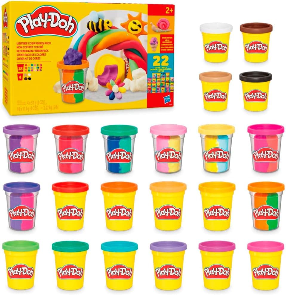 Play-Doh, Super pacote de cores com 22 frascos de plástico, artesanato infantil, jogos criativos, meninos e meninas de 2 anos ou mais