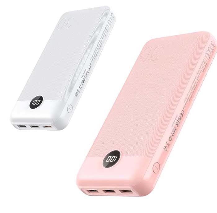 VEGER Power Bank 30000 mAh, bateria externa com ecrã LED bateria portátil USB C carregamento rápido PD 20 W QC 3.0 com 2 entradas e 4 saídas