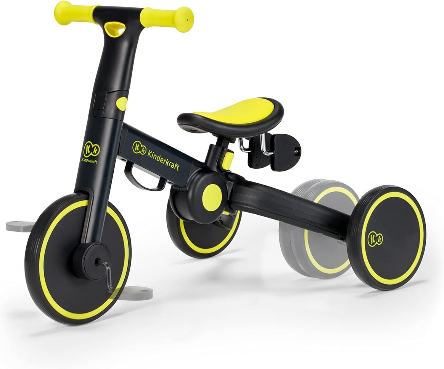 kk Kinderkraft, 4TRIKE Triciclo 3 em 1, minibicicleta, bicicleta sem pedais, bicicleta para bebé, para crianças, minitriciclo de equilíbrio, dobrável, assento ajustável, 12 meses - 5 anos, 25 kg,
