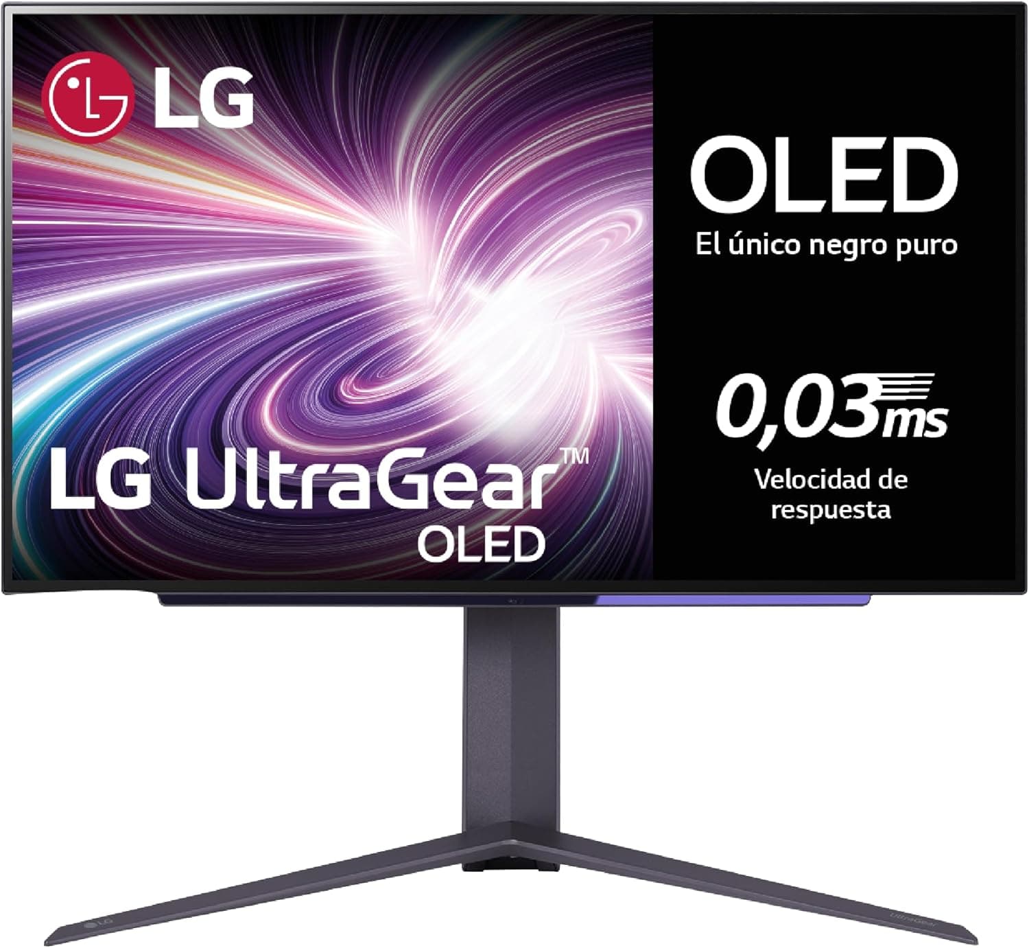 LG 27GS95QE-B.AEU Monitor Ultragear OLED, 27", (2560x1440), 16:9, 120000:1, 0,03 ms, 240 Hz, G-Sync, FreeSync Premium Pro, curva ideal, relelação. Aparência Ideal, tecnologia MLA +, preto