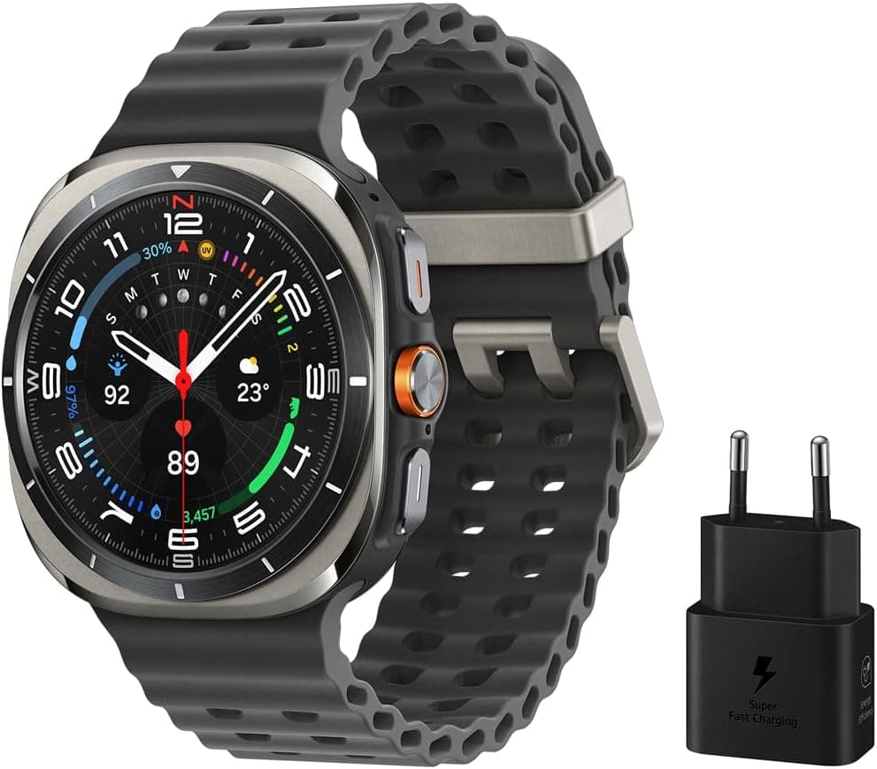 Samsung Galaxy Watch Ultra LTE 47 mm carregador - smartwatch, controlo de saúde, acompanhamento desportivo, titânio
