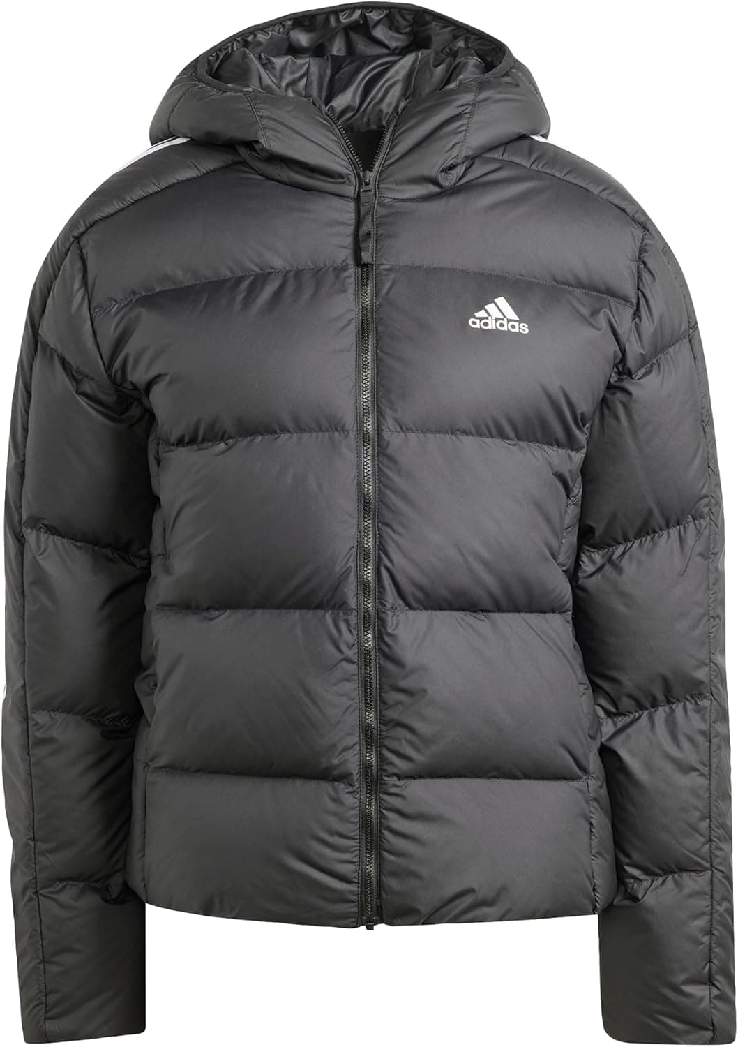 adidas Essentials 3-riscas Mid Down Hooded Jacket casaco de penas para mulher