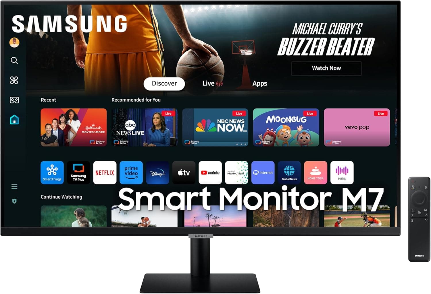 SAMSUNG LS32DM700UUXEN Smart Monitor M7 de 32" UHD (3840 x 2160, 16:9, 60Hz, 4 ms, modo de olho saver, Flicker Free), preto, versão 2024