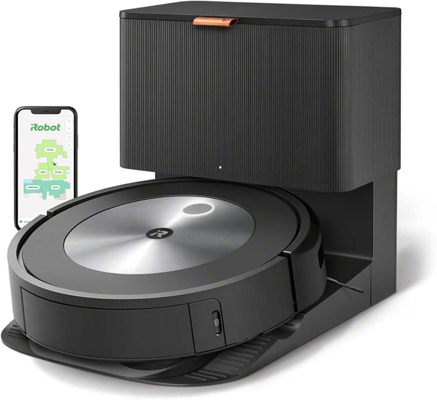 iRobot Robot aspirador com conexão Wi-Fi Roomba® j7+ com esvaziamento automático da sujidade, duas escovas de borracha multisuperfície - ideal para animais de estimação