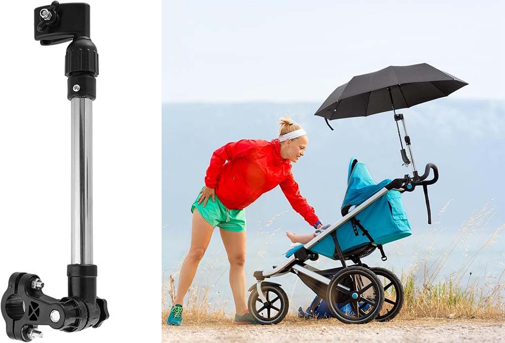 Suporte de guarda-chuva para bicicleta e carrinho de bebé