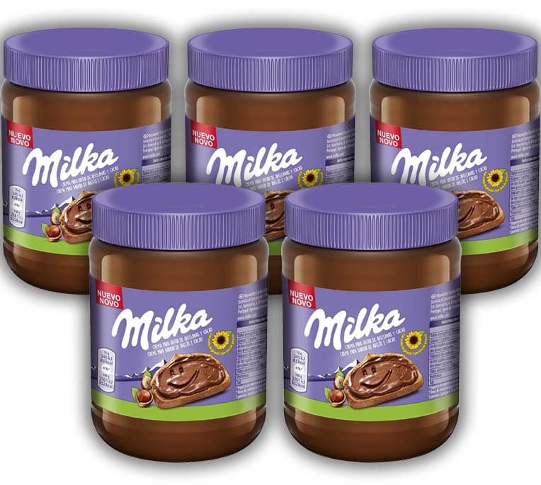 Milka Creme de avelãs e cacau criado com leite 100 % dos Alpes e óleo de girassol, 340g x 5