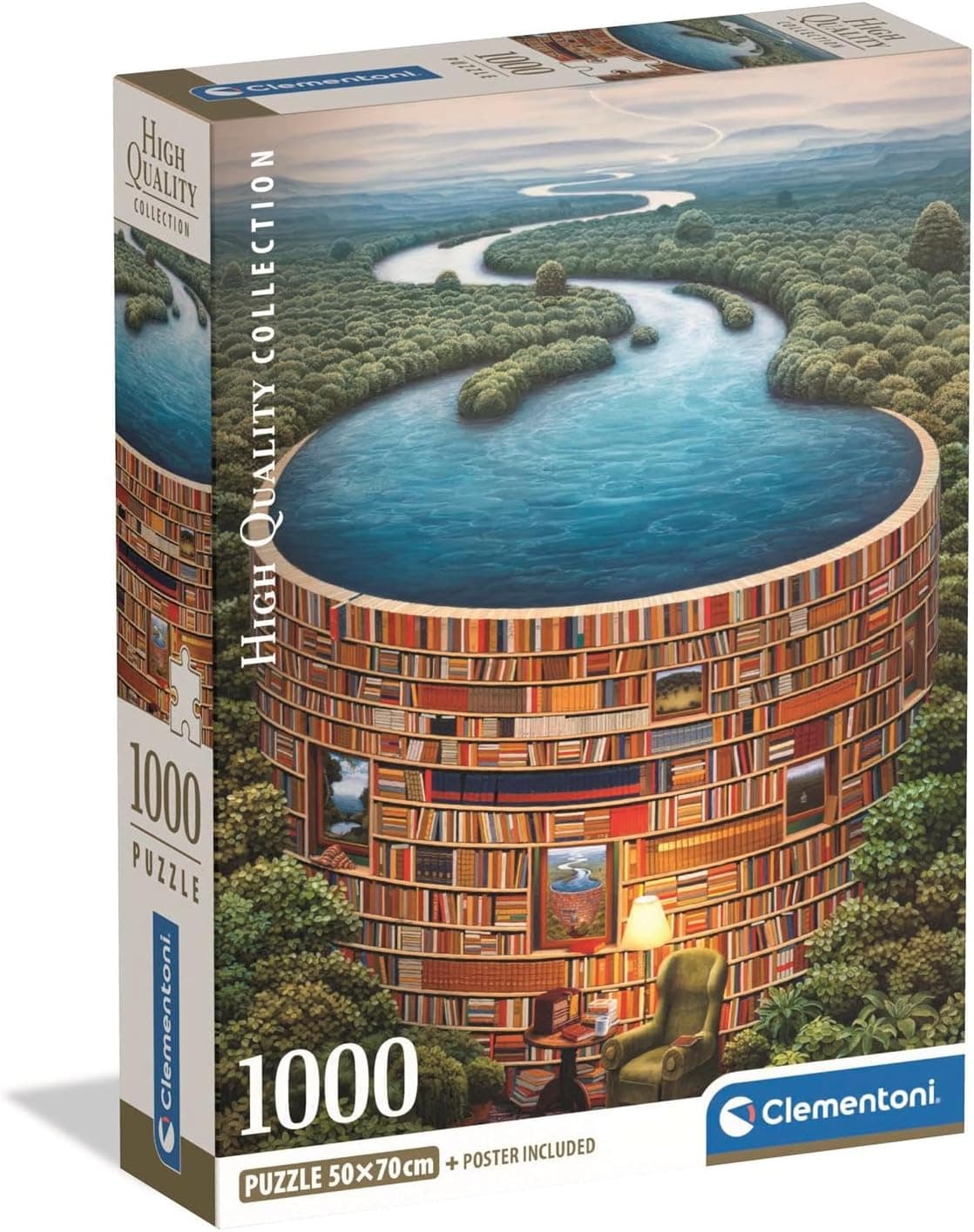 Clementoni Puzzle 1000 Peças – Collection Bibliodame, Compact Box, 39949