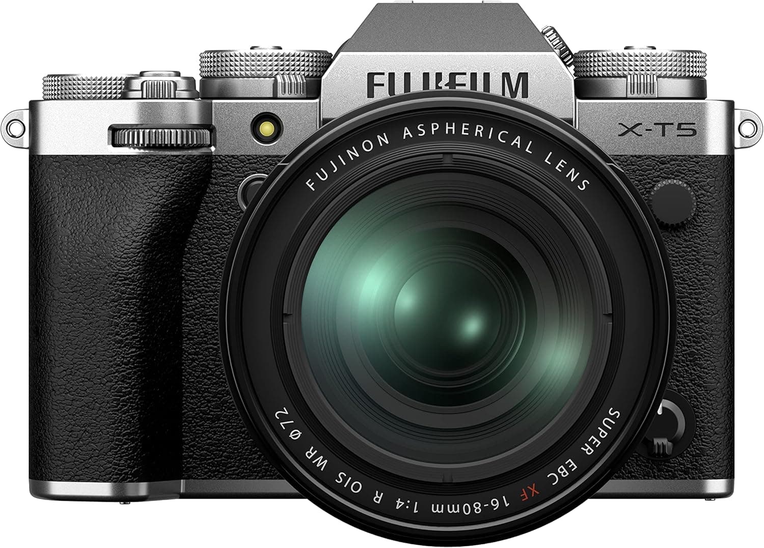 Fujifilm X-T5 Câmara digital Mirrorless com alvo Zoom XF16-80 mm/F4 R OIS WR prata