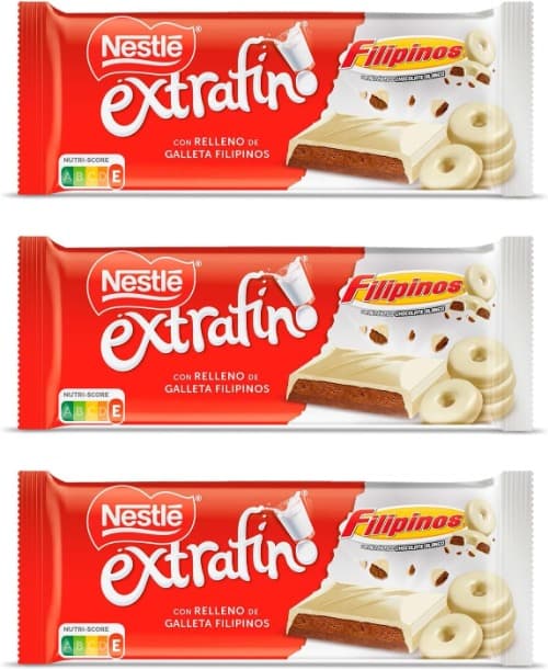 NESTLÉ EXTRAFINO tablet chocolate com leite e filipinos, 83 g x 3 