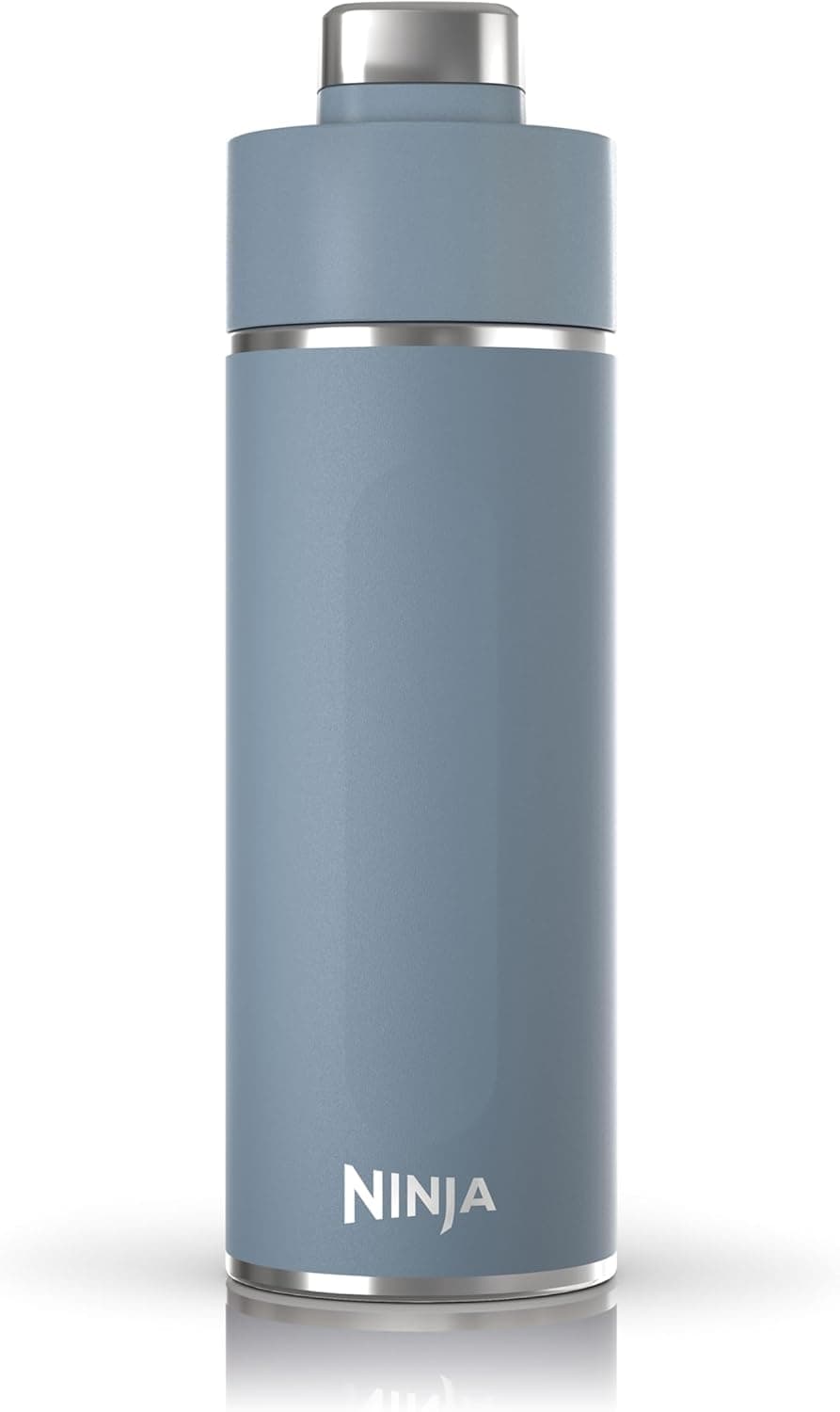 Ninja Thirsti garrafa de água de aço inoxidável 700 ml, térmica com tampa anti-gotejamento e isolamento triplo para bebidas com gás, quentes e frias, garrafa desportiva e de viagem, azul, DW2401EUUKBL