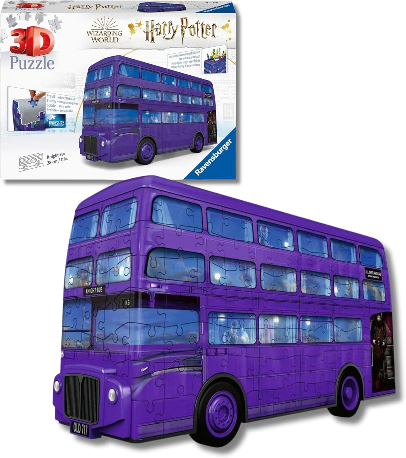 Ravensburger Puzzle 3D Night Bus Harry Potter | Puzzle 3D de 216 peças para crianças e adultos