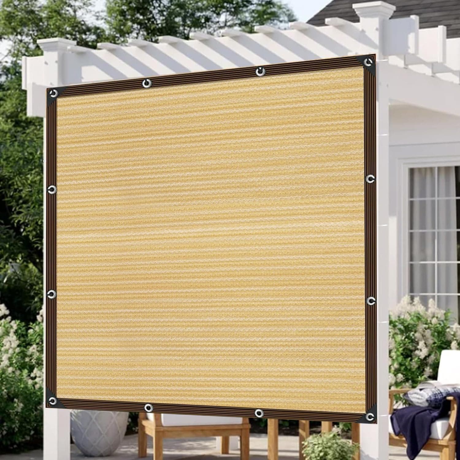 ZOZIJIU | Toldo de sombra 2x6 m resistente ao vento e permeável à água para pérgolas e proteção solar em casa