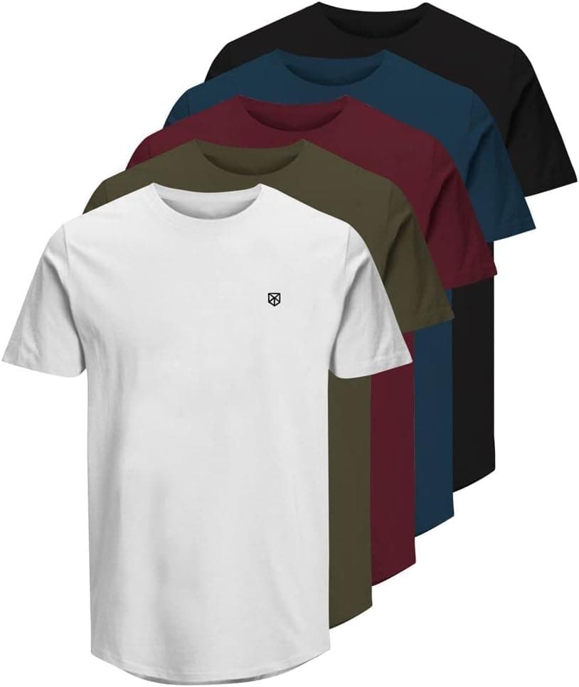 JACK & JONES T-shirts para homem, pack de 5